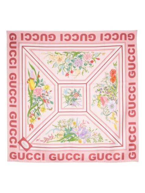 Sciarpa con stampa Gucci a fiori 